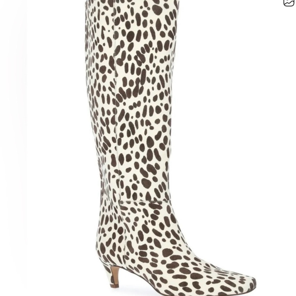 Chic Over the Knee Dalmatian Print Boots